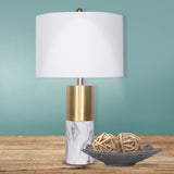 Sarantino Metal and Marble Table Lamp - White - Extra Image