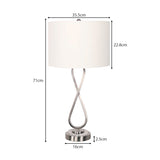 Sarantino Contemporary Table Lamp In Nickel Finish - Front View