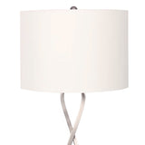 Sarantino Contemporary Table Lamp In Nickel Finish - Side View