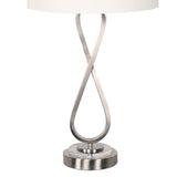 Sarantino Contemporary Table Lamp In Nickel Finish - Top-Down View