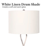Sarantino Contemporary Table Lamp In Nickel Finish - Rear View