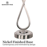Sarantino Contemporary Table Lamp In Nickel Finish - Close-Up Angle