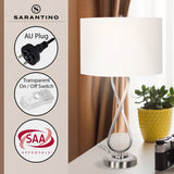 Sarantino Contemporary Table Lamp In Nickel Finish - Low Angle