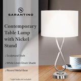 Sarantino Contemporary Table Lamp In Nickel Finish - Extra Image