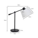 Sarantino Adjustable Metal Table Lamp In Black - Front View