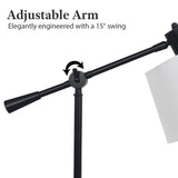 Sarantino Adjustable Metal Table Lamp In Black - Rear View