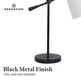 Sarantino Adjustable Metal Table Lamp In Black - Close-Up Angle
