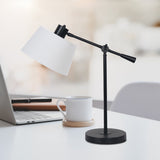 Sarantino Adjustable Metal Table Lamp In Black - Extra Image