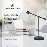 Sarantino Adjustable Metal Table Lamp In Black - Extra Image