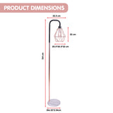 Sarantino Rose Gold Floor Lamp with Geometric Shade - Side View