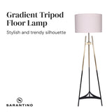Sarantino Metal Tripod Electric Floor Lamp Gradient Finish - Side View