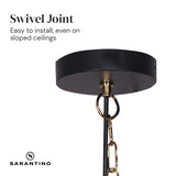 Sarantino Black and Gold Pendant Light - Side View