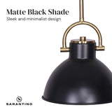 Sarantino Black and Gold Pendant Light - 45-Degree Angle
