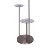 Sarantino Metal Floor Lamp with Glass Shelves - Side View