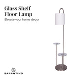 Sarantino Metal Floor Lamp with Glass Shelves - Top-Down View