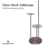 Sarantino Metal Floor Lamp with Glass Shelves - 45-Degree Angle