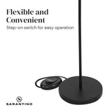 Sarantino 3-Light Black Metal Floor Lamp - Front View