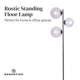 Sarantino 3-Light Black Metal Floor Lamp - Top-Down View