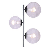 Sarantino 3-Light Black Metal Floor Lamp - Low Angle