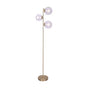 Sarantino 3-Light Gold Metal Floor Lamp with Glass Shades