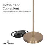 Sarantino 3-Light Gold Metal Floor Lamp with Glass Shades - Top-Down View