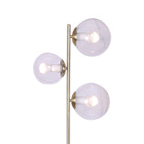 Sarantino 3-Light Gold Metal Floor Lamp with Glass Shades - Extra Image