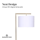 Sarantino 90-Degree Modern Arc Floor Lamp - Rear View