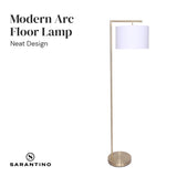 Sarantino 90-Degree Modern Arc Floor Lamp - Close-Up Angle