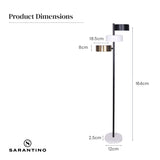 Sarantino Metal Floor Lamp with 3 Swirl Shades - Rear View
