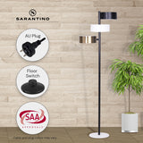 Sarantino Metal Floor Lamp with 3 Swirl Shades - Close-Up Angle