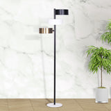 Sarantino Metal Floor Lamp with 3 Swirl Shades - Low Angle