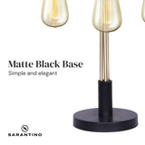 Sarantino Exposed Bulb Industrial Table Lamp - Front View