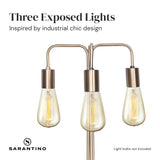Sarantino Exposed Bulb Industrial Table Lamp - Side View