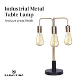 Sarantino Exposed Bulb Industrial Table Lamp - Top-Down View
