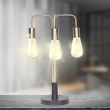 Sarantino Exposed Bulb Industrial Table Lamp - Close-Up Angle