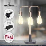 Sarantino Exposed Bulb Industrial Table Lamp - Low Angle