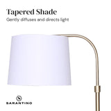 Sarantino Metal Floor Lamp Brass Finish Adjustable Height - Front View