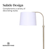 Sarantino Metal Floor Lamp Brass Finish Adjustable Height - Side View