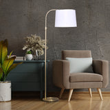 Sarantino Metal Floor Lamp Brass Finish Adjustable Height - Rear View