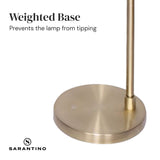 Sarantino Metal Floor Lamp Brass Finish Adjustable Height - Extra Image