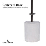 Sarantino Concrete & Metal Table Lamp with Ghost-White Linen Drum Shade - Top-Down View