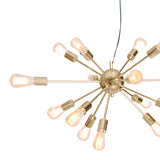 Sarantino 15-Light Sputnik Chandelier in Brass Finish - Close-Up Angle