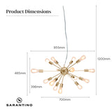 Sarantino 15-Light Sputnik Chandelier in Brass Finish - Extra Image