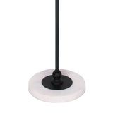 Sarantino Metal Floor Lamp with Marble Base & Ghost-White Shade - Low Angle