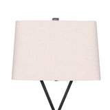 Sarantino Metal Table Lamp Pair Rectangular Shade X Stand - Side View