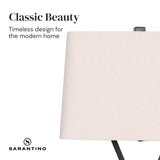 Sarantino Metal Table Lamp Pair Rectangular Shade X Stand - Rear View