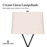 Sarantino Metal Table Lamp Pair Rectangular Shade X Stand - Low Angle