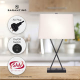 Sarantino Metal Table Lamp Pair Rectangular Shade X Stand - Extra Image