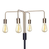 Sarantino Modern Exposed Bulb 4-Arm Industrial Light Floor Lamp - Front View