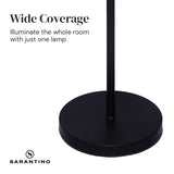 Sarantino Modern Exposed Bulb 4-Arm Industrial Light Floor Lamp - Top-Down View